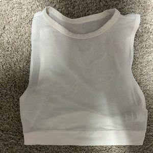 White Nike mesh crop top